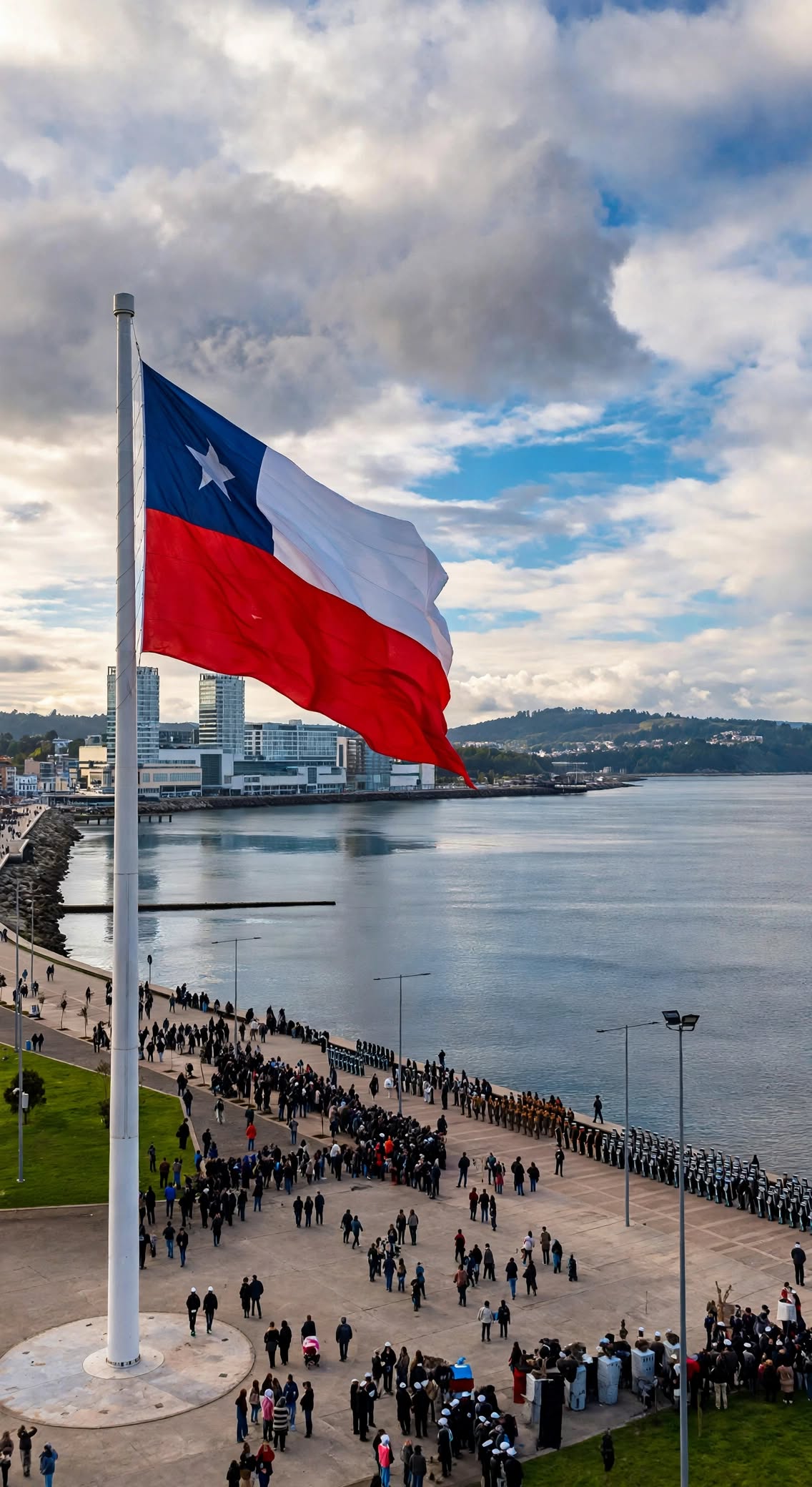 Bandera de Chile en Puerto Montt